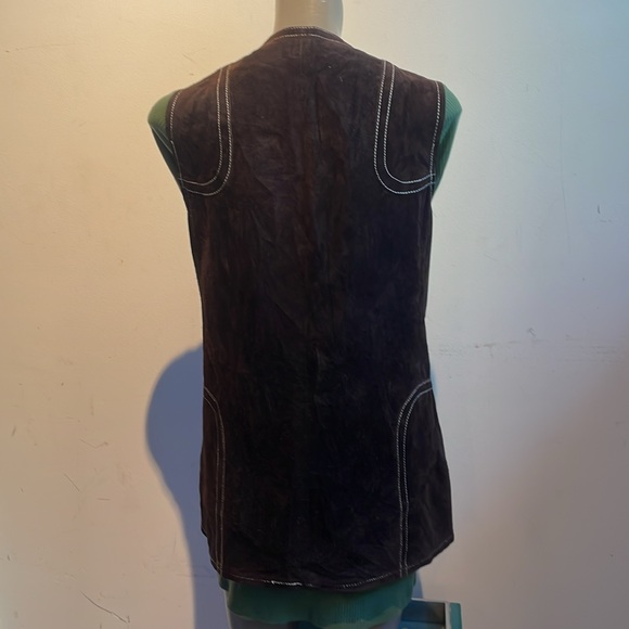 Vintage rad leather vest suede sz S Montreal leather - Picture 3 of 5